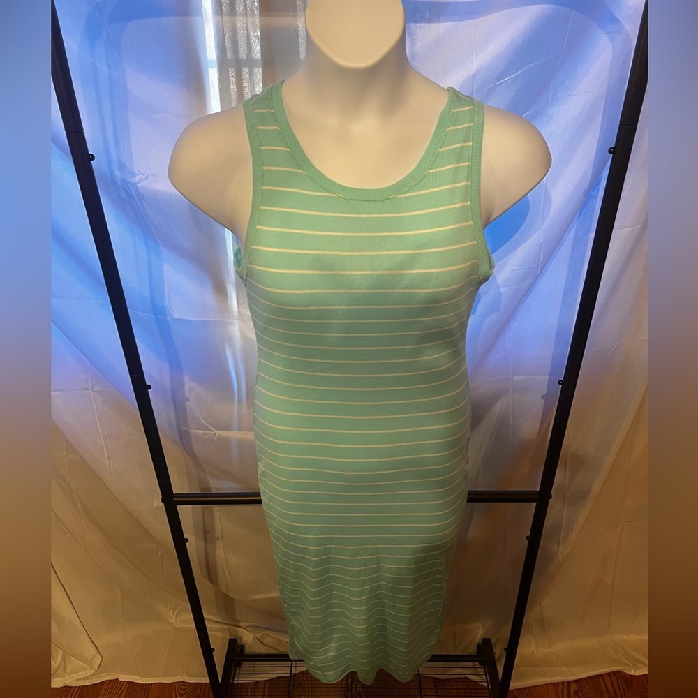 Casual Mint Green striped dress